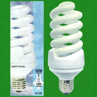 2x 30W=150W Daylight SAD Low Energy/Power CFL 6400k White Light Bulb ES E27 Lam