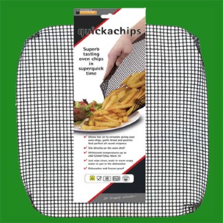 Quickachips Non Stick Chip Mesh Basket Tray Quick Oven Chips Fries, Garlic Bread