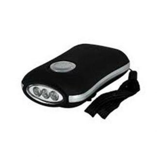 1x Bright LED Light Weight Camping Travel Torch, Wind Up Dynamo, No Batteries