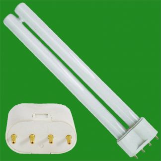 2x 24W 2G11 4 Pin 4000K Linear CFL Light Bulbs 321mm FLL Twin Tube Lamp