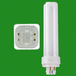 6x 10W G24q1 4 Pin 4000K Cool White Linear CFL Light Bulbs FLD Twin Tube Lamp