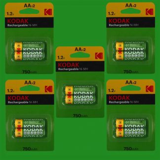 10x AA Kodak 1.2V Nickel Metal (Ni-MH) Rechargeable Batteries 750mAh Capacity