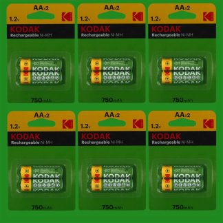 12x AA Kodak 1.2V Nickel Metal (Ni-MH) Rechargeable Batteries 750mAh Capacity
