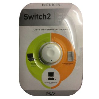 Belkin KVM USB VGA Switch2 1 Monitor 2 PC Laptop Computers Splitter Switcher