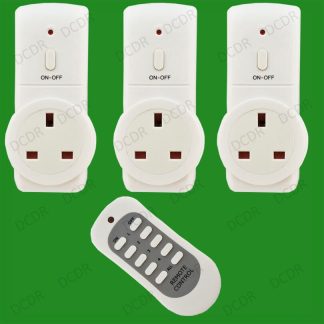 3x Wireless UK Plug-in Mains Remote Controlled Energy Saving Sockets Switch Set