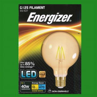 4x 5W LED Antique Gold Filament G125 Globe Light Bulbs Screw ES E27 Decor Lamps