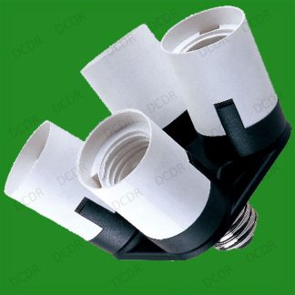 2x Adaptors each Converts 1 E27 to 4 E27 Sockets, Multiple Light Bulbs from Lamp