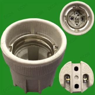 12x Edison Screw E27 ES Ceramic Socket Bulb Holder for Heat Lamps & High Temps.