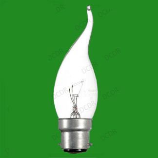 6x 28W Clear Bent Tip Candle Dimmable Halogen Light Bulb Lamp BC B22 Bayonet