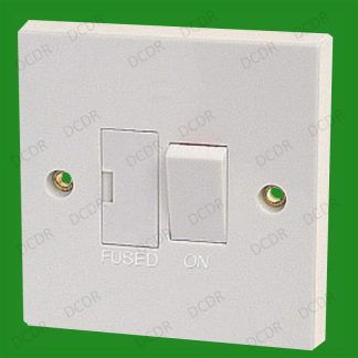 1x 13A Switched Fused Spur, White Plastic, BS1363, CE.