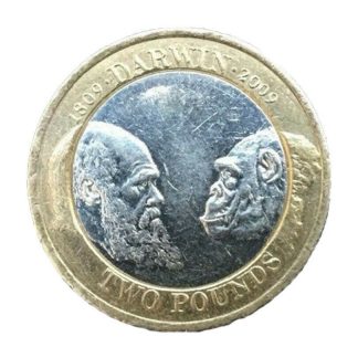 2009 UK £2 Coin 1809 Charles Darwin 200 Year Anniversary 2 Pound Piece