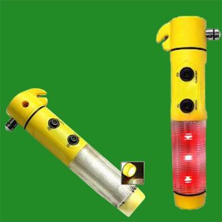 1x Car Emergency Crash Safety Tool, Window Smasher Belt Cutter LED Beacon Torch