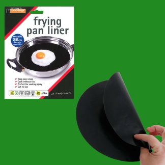10x 26cm Reusable Non-Stick Black Frying Pan Liner for Healthy Cooking