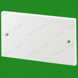 White, 2 Gang, Double Wall Blanking Plate Cover