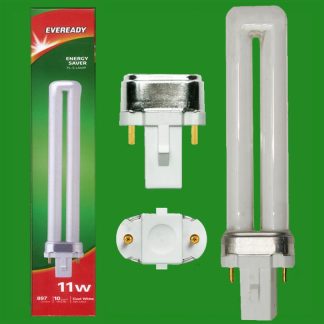 8x 11W G23 2 pin Low Energy CFL PL-S PLS Stick Light Bulb 4000K Cool White Lamp