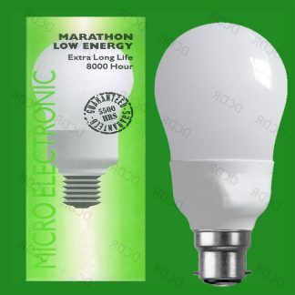 2x 15W B22 Low Energy CFL GLS Light Bulbs, 2700K Warm White Lamps Globes