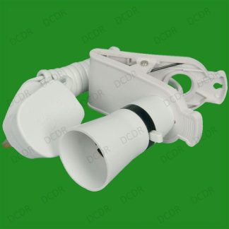 1 Metre Clip Light, Bayonet, UK 3 Pin Plug In Lamp, Workshop Office Conservatory