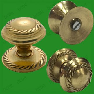 4x 25mm Georgian Solid Brass Cabinet, Cupboard, Drawer Furniture Door Knobs
