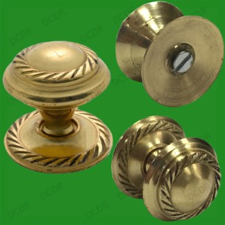 10x 25mm Georgian Solid Brass Cabinet, Cupboard, Drawer Furniture Door Knobs
