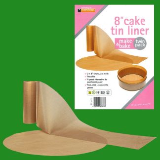 6x 8" Inch Reusable Non-Stick Beige Cake Tin Liners Make & Bake