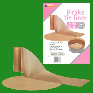 6x 9" Inch Reusable Non-Stick Beige Cake Tin Liners Make & Bake