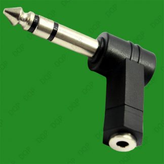 1x 3.5mm Jack Socket to 6.35mm 1/4 inch Stereo Jack Right Angled Plug Adaptor