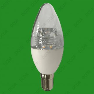 8x 5.5W Clear LED Candle, Instant On SBC B15 Low Energy Light Bulb Lamp