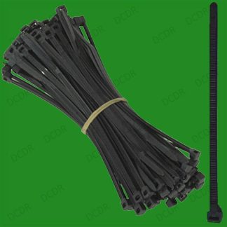 100x BLACK HEAVY DUTY CABLE TIES (Pack of 100) 245mm X 5mm Zip Ties, Cable Tidy