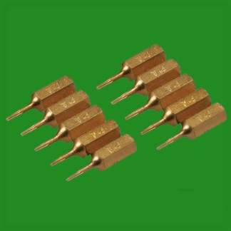4x T4 25mm Gold Screwdriver Bits Titanium Coated 1/4" Torx Drive S2 Steel