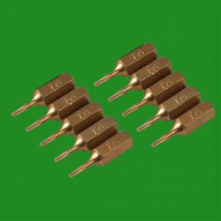 4x T6 25mm Gold Screwdriver Bits Titanium Coated 1/4" Torx Drive S2 Steel