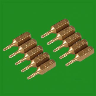 4x T8 25mm Gold Screwdriver Bits Titanium Coated 1/4" Torx Drive S2 Steel