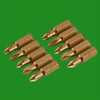 8x PH1 25mm Phillips Gold Screwdriver Bits Titanium Coated 1/4" Drive S2 Steel