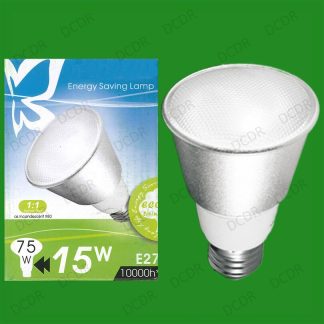 1x 15W (=75W) R80 Low Energy Power CFL Reflector Spot Light Bulbs, ES E27 Lamps