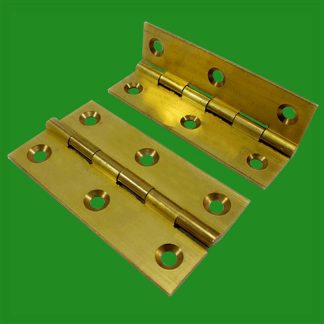 2x Solid Brass 3" 75mm Door Butt Hinges Lounge, Kitchen, Bedroom, Bathroom Study