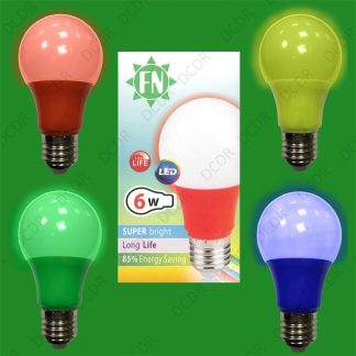 4x 4 Pack LED Coloured GLS A60 LED E27 Light Bulb Lamp, Red, Yellow, Green, Blue
