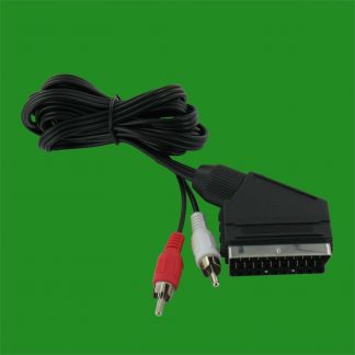 SCART to 2x RCA Phono Red and White Cable Lead Audio & Visual 1 meter