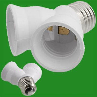Lamp Socket Splitter E27 to two E27; 2 into 1; Screw Light Bulb Fitting Adaptor