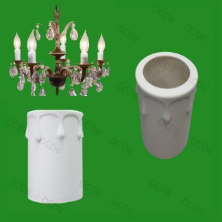 6x White Drip Candle Wax Effect Chandelier Light Bulb Cover Sleeve 60mm x 47mm