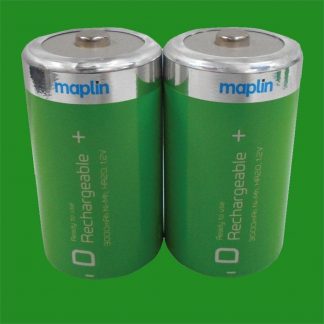 Maplin Twin Pack 1.2V Rechargeable D Batteries, 3000mAh, Ni-MH