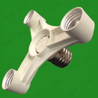 GES E40 to 3ES E27 Bulb Socket Converter Adaptor Multiply Photograph Lamp Light