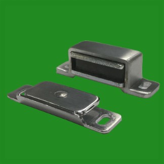 12x Steel Magnetic Nickel Plated Cabinet Drawer Door Catches, 8kg Pull & Screws