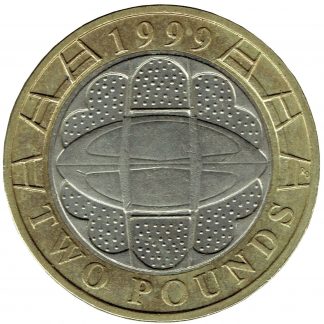 1999 UK £2 Coin Rugby World Cup Millennium Stadium 2 Pound Piece