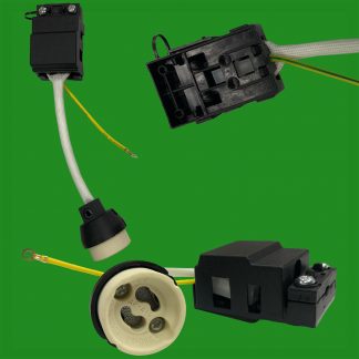 2x GU10 Ceramic Downlight Heat Resistant Lamp Holder Bridge Socket No Bracket