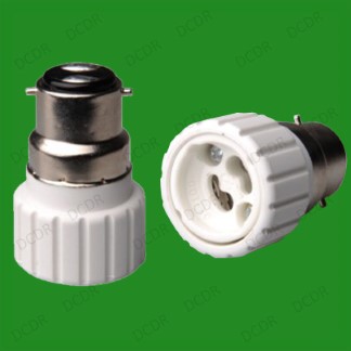 10x Bayonet BC B22 To GU10 Light Bulb Base Socket Adaptor Lamp Converter Holder