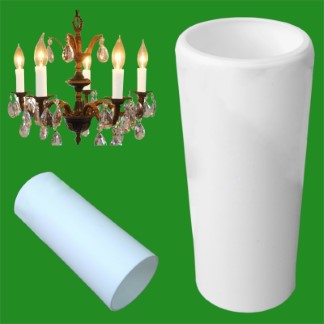 2x White Chandelier Plain Candle Sleeve Light Bulb Tube Covers 85mm x 23mm