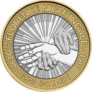 2010 UK £2 Florence Nightingale Helping Hands (1820-1910) Two Pound Coin Rare