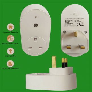 2x Dawn Dusk Sensor UK 3 Pin Plug Winter/Summer Switch Security Plug in Socket