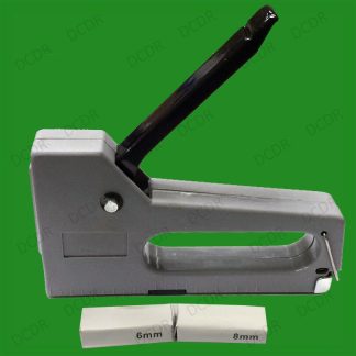 Grey Staple Gun With 200, 100x 6mm & 8mm Staples Home Office Tacker Lightweight