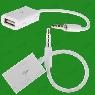 3.5mm Male AUX Audio Plug Jack To USB 2.0 Female Converter Cord Cable Car MP3