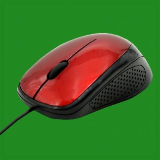 Maplin USB 1.4m Wired Optical Sensor Red Mouse with 3 Button 1000 DPI PC Laptop